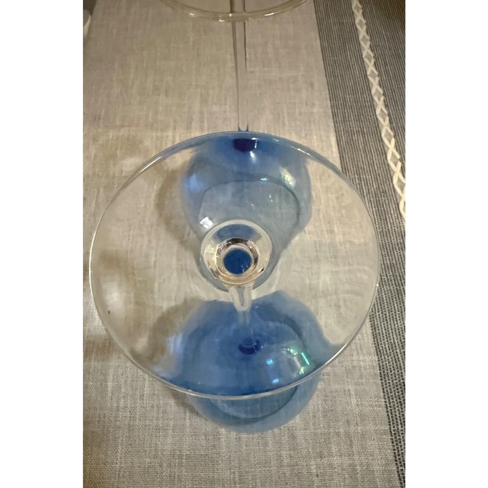 🍷 Lenox Blue Balloon Wine Glasses – Set of 2 – Hand Blown – 9
